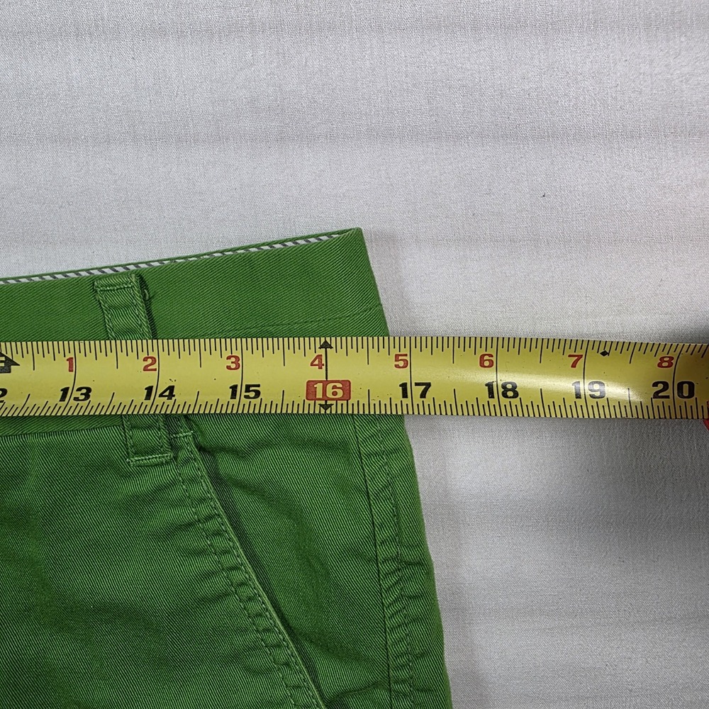 J. Crew Women's 6 Green Broken-In Chino Flat Front 100% Cotton Casual Shorts - Picture 2 of 7